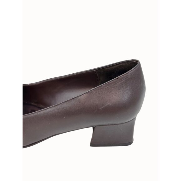 VTG LIZ BAKER RITA BROWN LEATHER COMFORT BLOCK HEEL DRESS SHOE PUMP W/ ORIG BOX - Picture 3 of 8